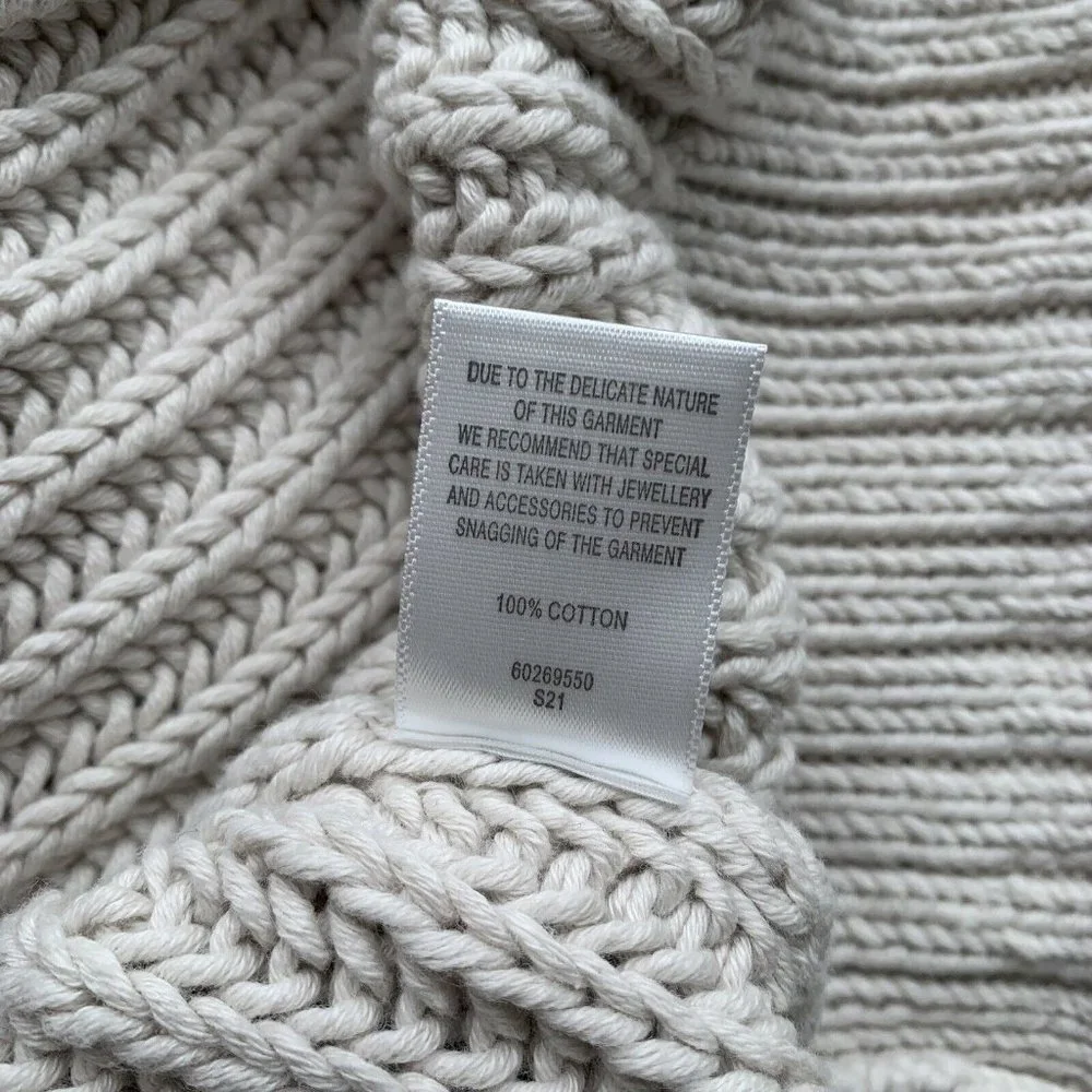 Witchery Womens Pointelle Slouch Crop Knit Bone Cream Size M NWT RRP $129.95 - Picture 5 of 7